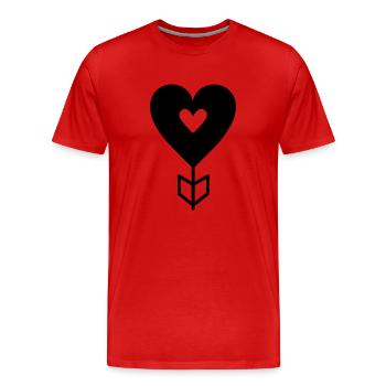 Heart Arrow - Men's Premium Organic T-Shirt - red - Front - Damien (186cm)