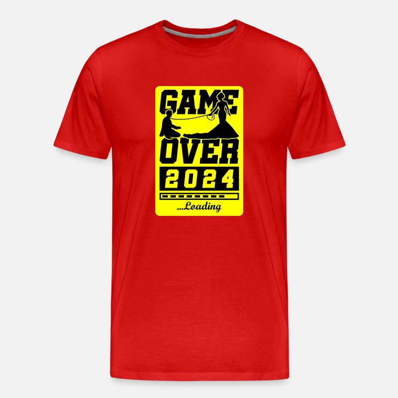 Hochzeit Loading 2024 Game Over - Männer Premium Bio T-Shirt - Rot