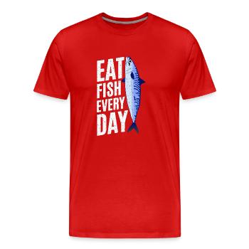 Nourriture pour maquereau - T-shirt bio Premium Homme - rouge - Devant - Damien (186cm)
