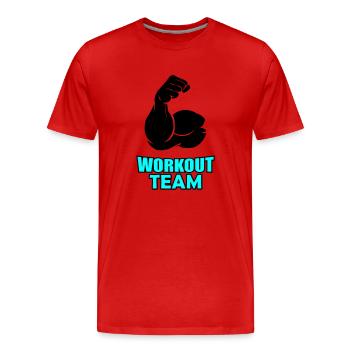 Équipe d’entraînement 02 - T-shirt bio Premium Homme - rouge - Devant - Damien (186cm)