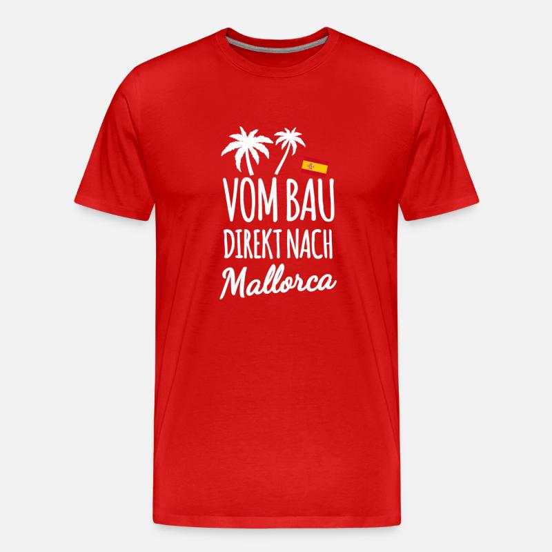 Bauarbeiter in Mallorca - Männer Premium Bio T-Shirt - Rot