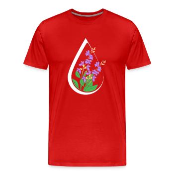 Huile essentielle - T-shirt bio Premium Homme - rouge - Devant - Damien (186cm)