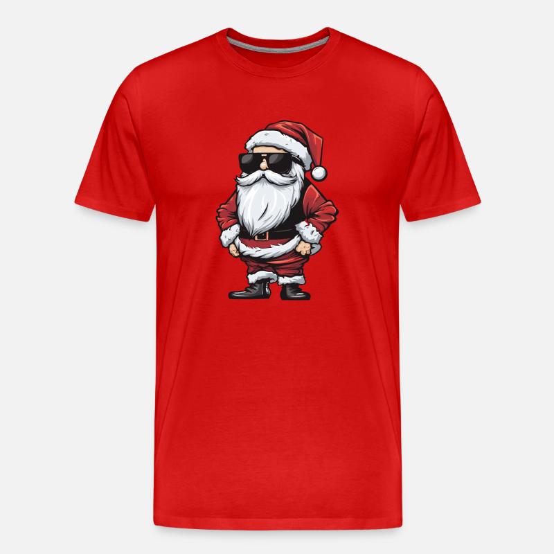 Weihnachtsmann Cool Santa Comic - Männer Premium Bio T-Shirt - Rot
