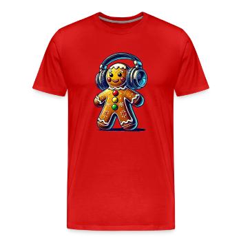 Gingerbread Music Gingerbread Man - Men's Premium Organic T-Shirt - red - Front - Damien (186cm)