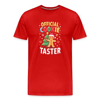 Official Cookie Taster - Männer Premium Bio T-Shirt - Rot - Vorne - Damien (186cm)