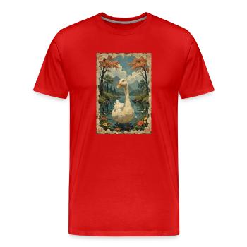 Ein schönes Bild von einer Ente. - Männer Premium Bio T-Shirt - Rot - Vorne - Damien (186cm)