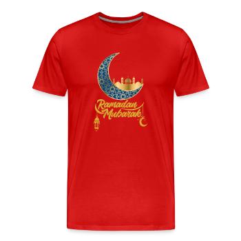 Ramadan Gift Eid Mubarak Islam Allah Muslim - Men's Premium Organic T-Shirt - red - Front - Damien (186cm)