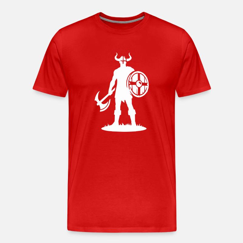 wikinger warrior - Männer Premium Bio T-Shirt - Rot