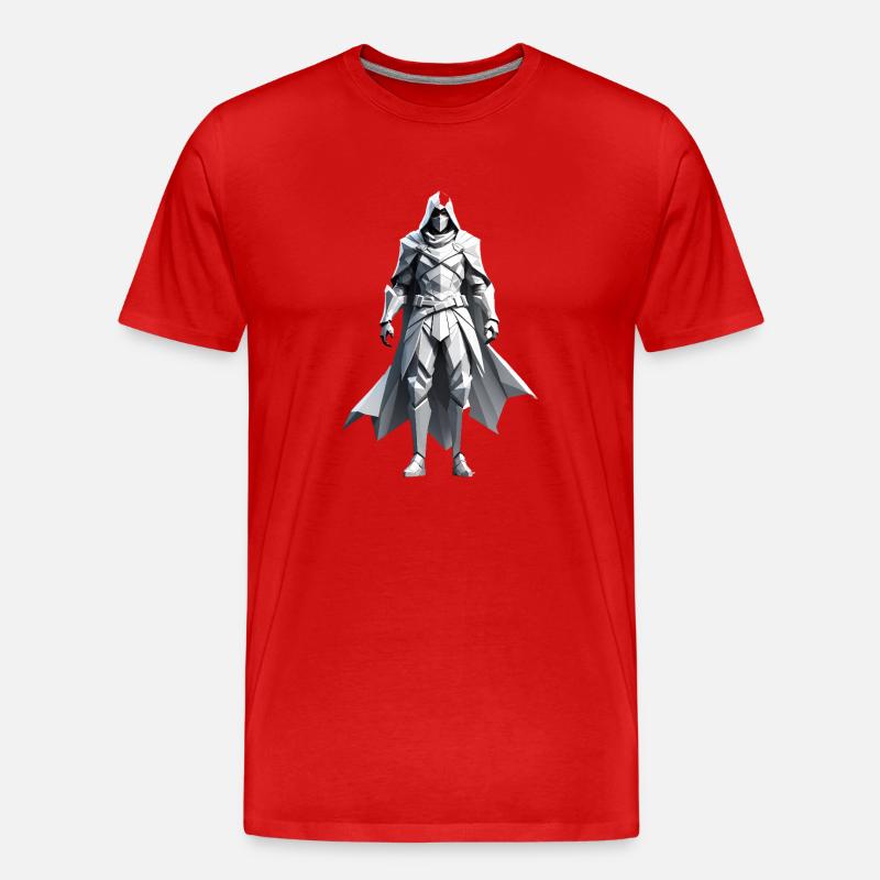 Assassin - Low Poly Videogame Design - Männer Premium Bio T-Shirt - Rot