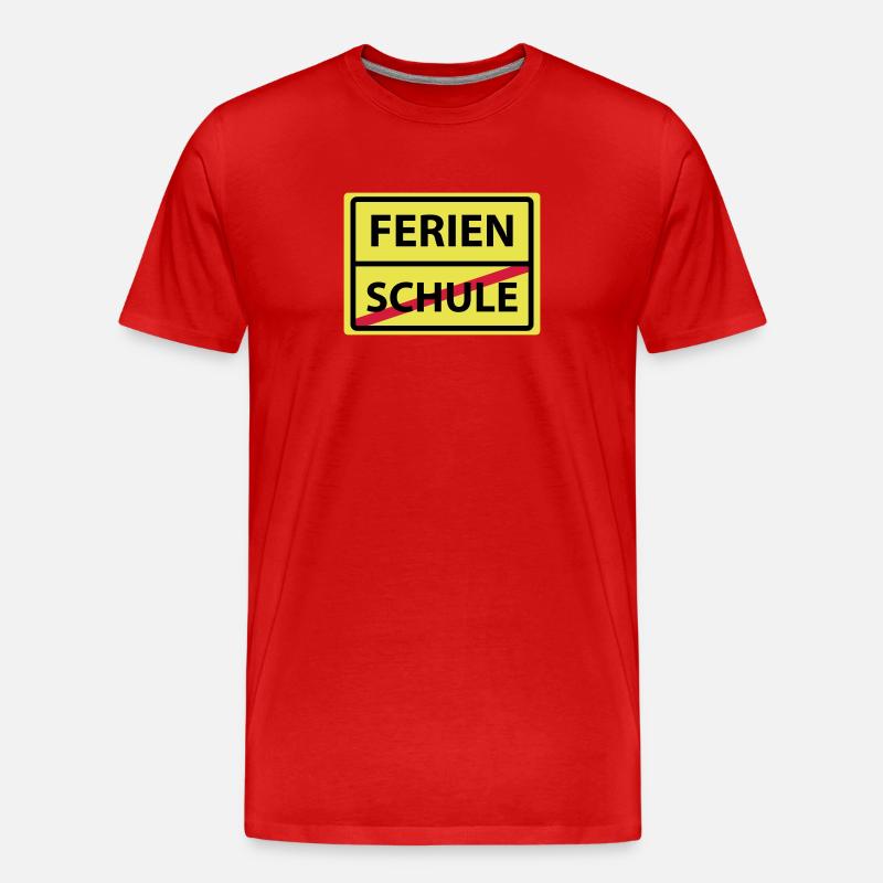 schule ferien - Männer Premium Bio T-Shirt - Rot