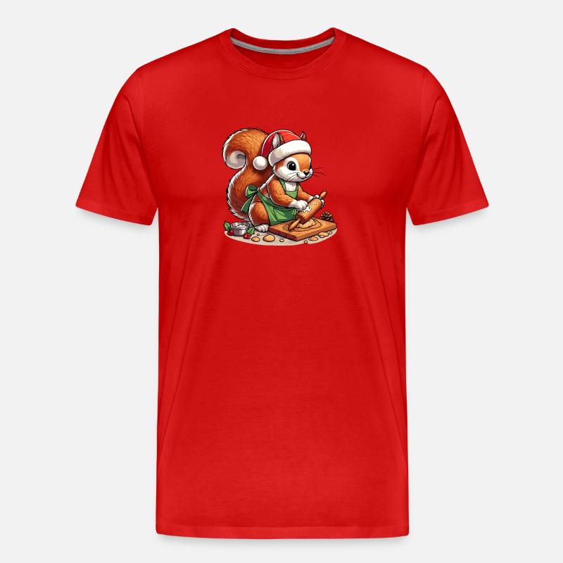 Backendes Eichhörnchen - Männer Premium Bio T-Shirt - Rot