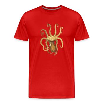 tintenfisch giant octopus krake kalmar sepien fish - Männer Premium Bio T-Shirt - Rot - Vorne - Damien (186cm)