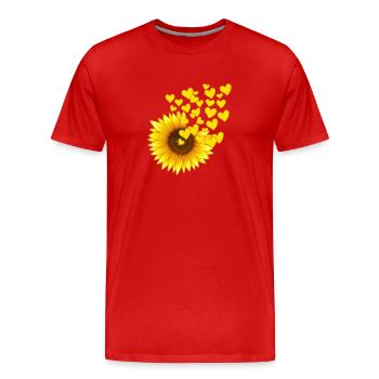 gärtner sonnenblume kleingarten blumenkind - Männer Premium Bio T-Shirt - Rot - Vorne - Damien (186cm)