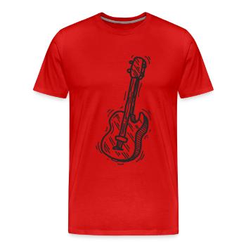 Gitarrist Gitarrist Musiker Gitarre - Männer Premium Bio T-Shirt - Rot - Vorne - Damien (186cm)