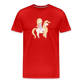 Pony Girls - Men's Premium Organic T-Shirt - red - Front - Damien (186cm)