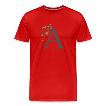 A avec trèfles - T-shirt bio Premium Homme - rouge - Devant - Damien (186cm)
