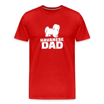 Havanese Dad - T-shirt bio Premium Homme - rouge - Devant - Damien (186cm)