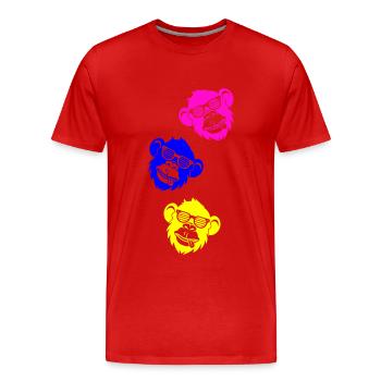 Singe Tête Froide - T-shirt bio Premium Homme - rouge - Devant - Damien (186cm)