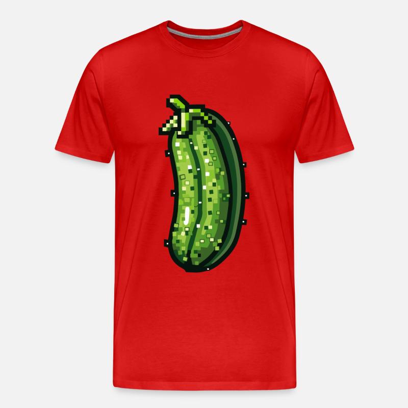 Gurke Pixel Symbol - Männer Premium Bio T-Shirt - Rot