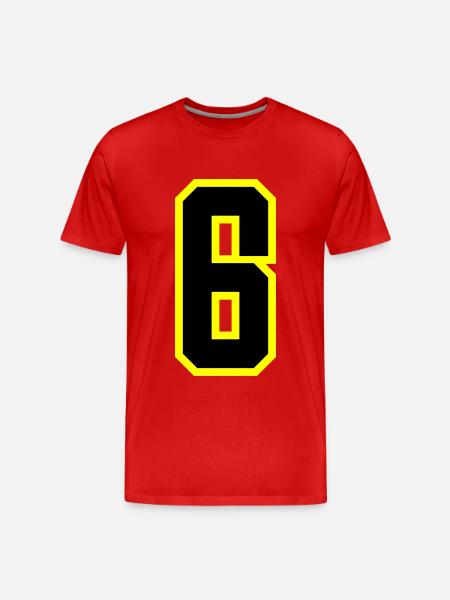 6 Number Leotard - Men's Premium Organic T-Shirt - red