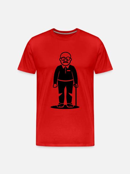 Alter Mann Opa - Männer Premium Bio T-Shirt - Rot