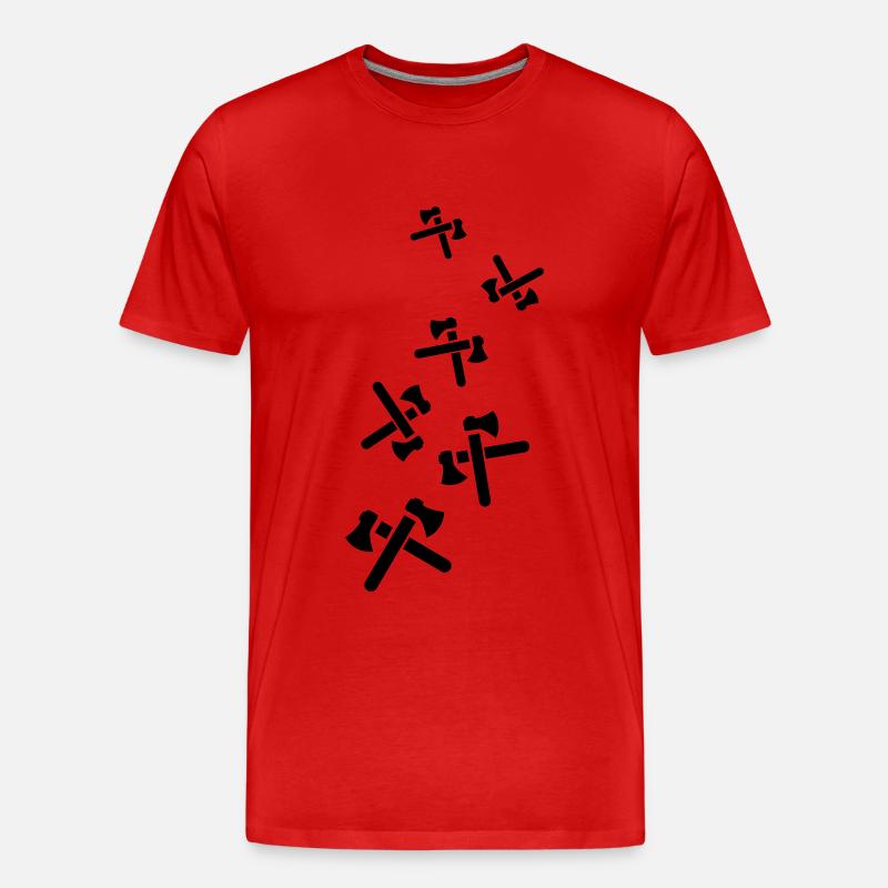 Axt Symbol - Männer Premium Bio T-Shirt - Rot