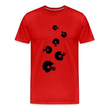 Icône Casque de football - T-shirt bio Premium Homme - rouge - Devant - Damien (186cm)