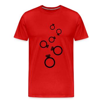 Eheringe symbol - Männer Premium Bio T-Shirt - Rot - Vorne - Damien (186cm)