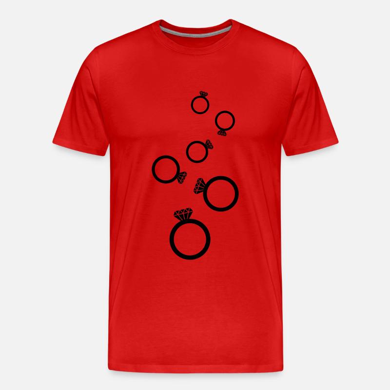 Eheringe symbol - Männer Premium Bio T-Shirt - Rot