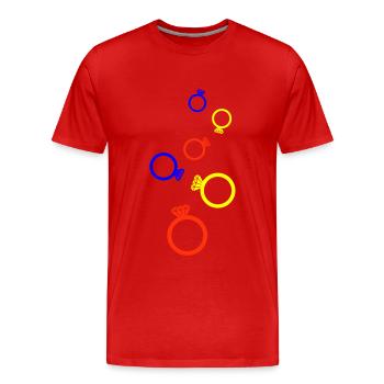 Eheringe Bunt - Männer Premium Bio T-Shirt - Rot - Vorne - Damien (186cm)