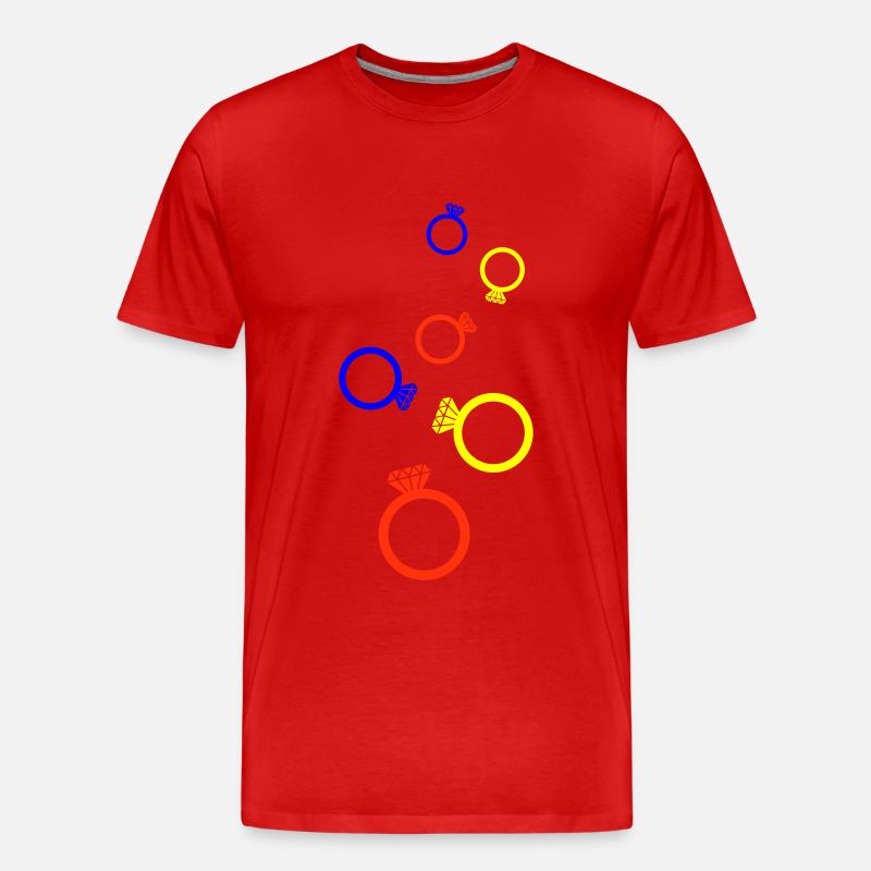 Eheringe Bunt - Männer Premium Bio T-Shirt - Rot