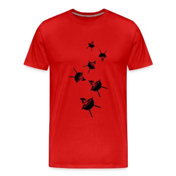 Griller de la viande de steak - T-shirt bio Premium Homme - rouge - Devant - Damien (186cm)
