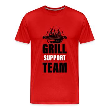 Grill Support Team Grillen - Männer Premium Bio T-Shirt - Rot - Vorne - Damien (186cm)