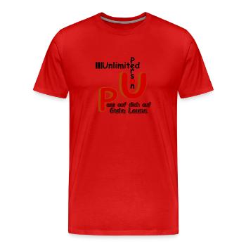 Pass auf dich auf Gute Laune - Männer Premium Bio T-Shirt - Rot - Vorne - Damien (186cm)