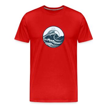Ocean Vibes - Männer Premium Bio T-Shirt - Rot - Vorne - Damien (186cm)
