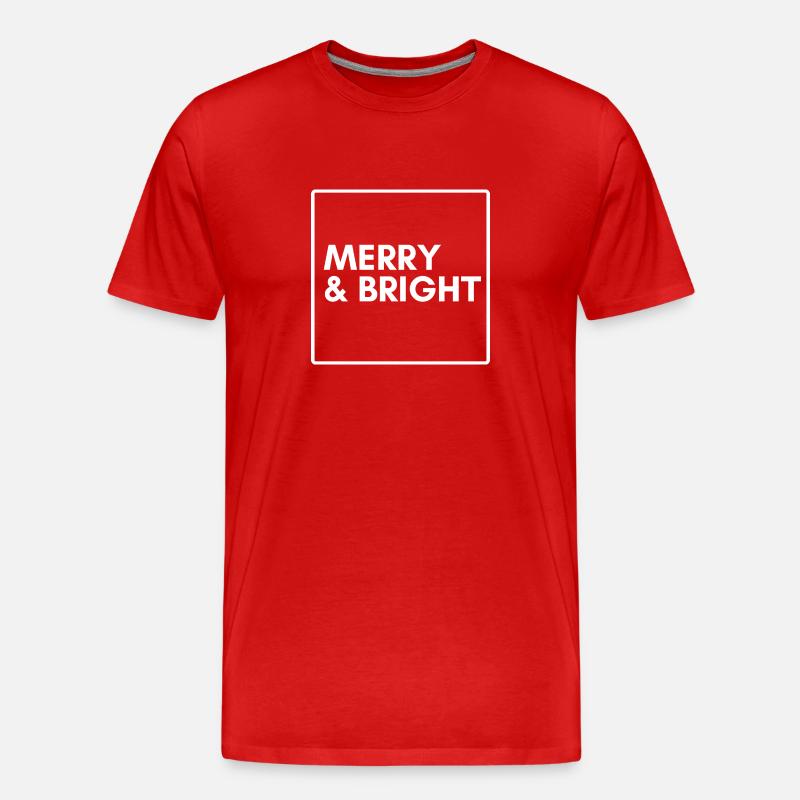 Merry & Bright: Moderner Weihnachtspullover - Männer Premium Bio T-Shirt - Rot