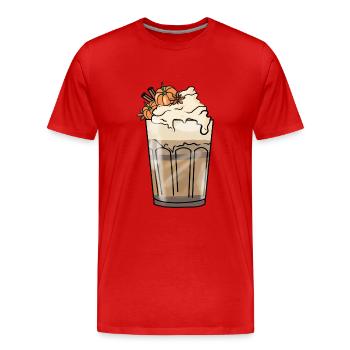 Kürbis Latte Macchiato - Pumpkin Spice Latte - Männer Premium Bio T-Shirt - Rot - Vorne - Damien (186cm)