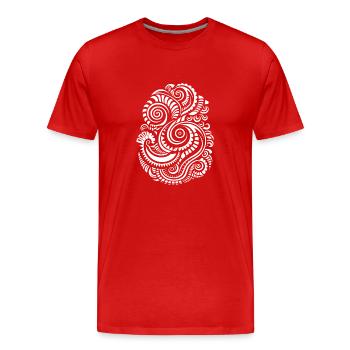 Art expressif du tatouage maori - motif de vague - T-shirt bio Premium Homme - rouge - Devant - Damien (186cm)