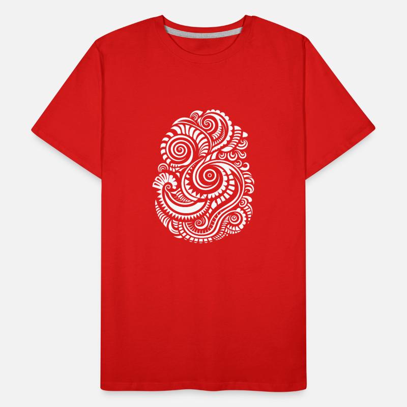 Expressive Maori Tattoo Art - Wave Pattern Men's Premium Organic T-Shirt