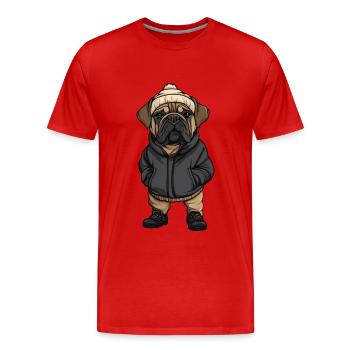 Bullmastiff Dog Stylish - Men's Premium Organic T-Shirt - red - Front - Damien (186cm)