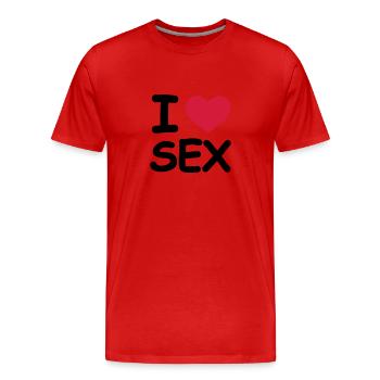 I Love Sex - Men's Premium Organic T-Shirt - red - Front - Damien (186cm)