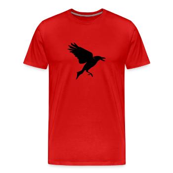 Rabe - Männer Premium Bio T-Shirt - Rot - Vorne - Damien (186cm)