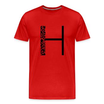 Buchstabe H - Männer Premium Bio T-Shirt - Rot - Vorne - Damien (186cm)