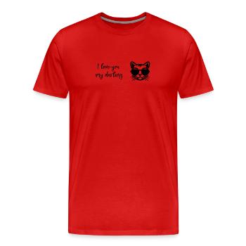 I love you my darling - Männer Premium Bio T-Shirt - Rot - Vorne - Damien (186cm)