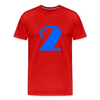 2 JAHRE. 2. JUBILÄUM. GEBURTSTAG 2 JAHRE. 2 - Männer Premium Bio T-Shirt - Rot - Vorne - Damien (186cm)