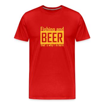 fishing and beer - Männer Premium Bio T-Shirt - Rot - Vorne - Damien (186cm)