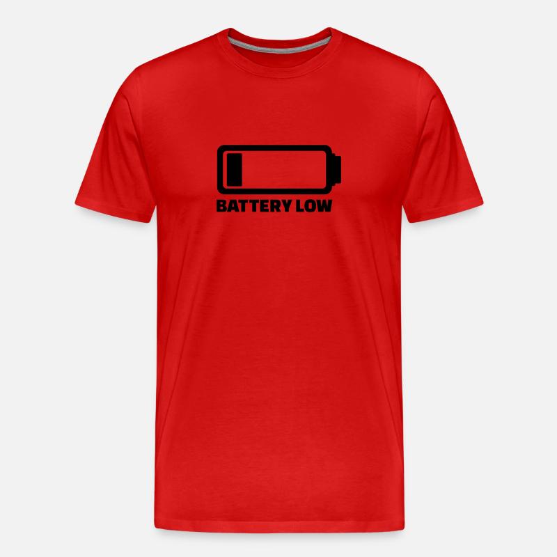 Batterie - Männer Premium Bio T-Shirt - Rot
