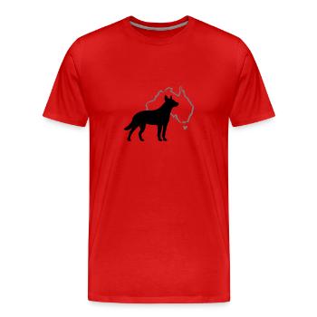 Australian Cattle Dog - T-shirt bio Premium Homme - rouge - Devant - Damien (186cm)