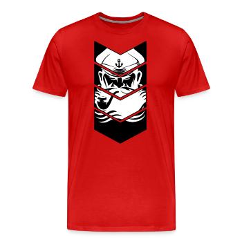captain fur seal on the coast moin moin landratte - Men's Premium Organic T-Shirt - red - Front - Damien (186cm)