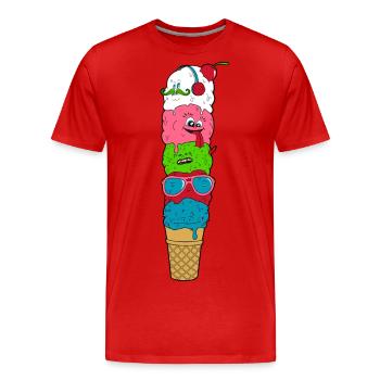Eiscreme - Männer Premium Bio T-Shirt - Rot - Vorne - Damien (186cm)